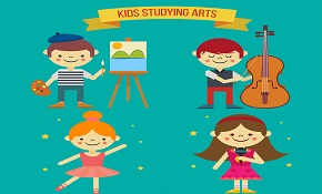 4 smiling children vector material